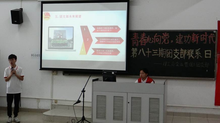 说明: D:\2019年新闻\4月11日 商学院举办团支部联系日活动\01 汇报.JPG